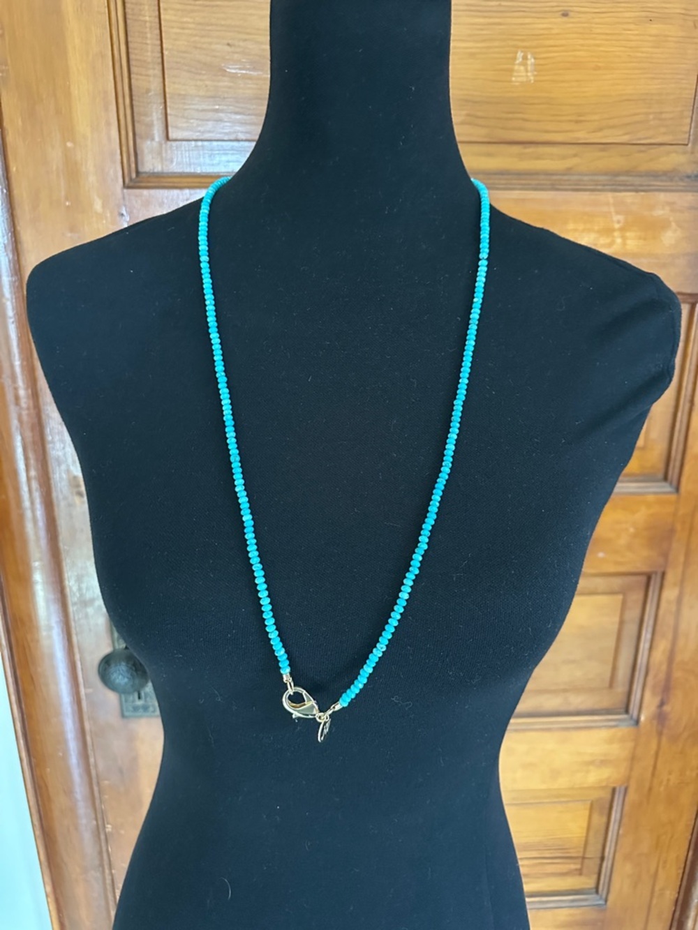 Jane Win Double Wrap Diamond Cut Beaded Necklace in Turquoise